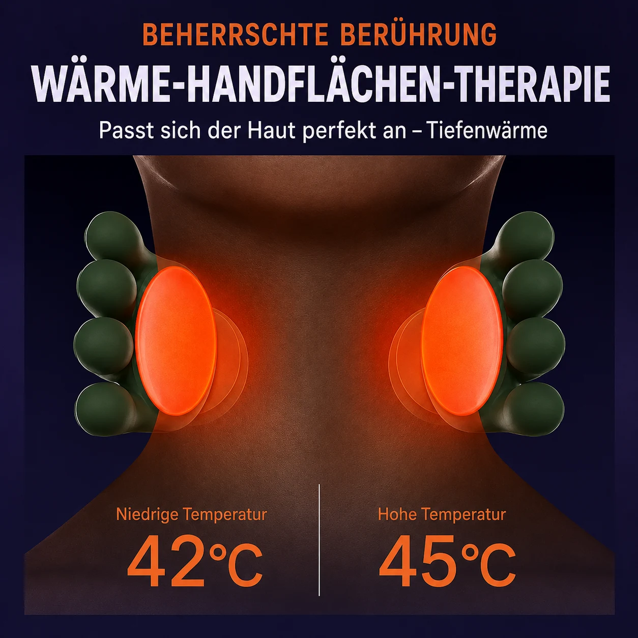 Wärme-Handflächen-Therapie in zwei Stufen
